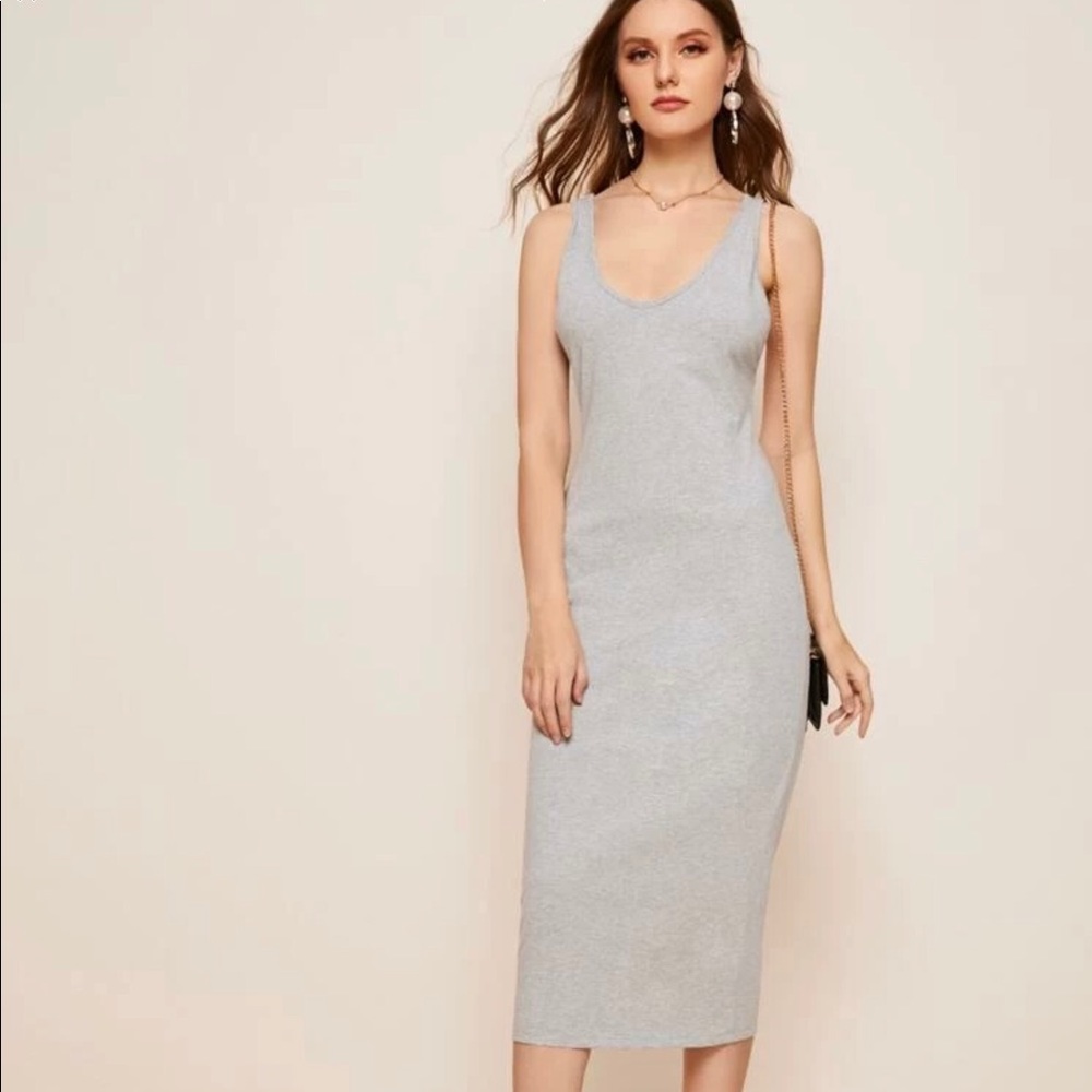 ❤️Crisscross Back Solid Form Fitted Dress